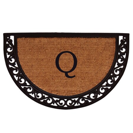 Monogram Door Mat, Black, Natural, 24 in W x 36 in L